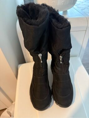 Kruger made Italy -Ladies Black Winter Boots Faux Fur Lining- size 37
